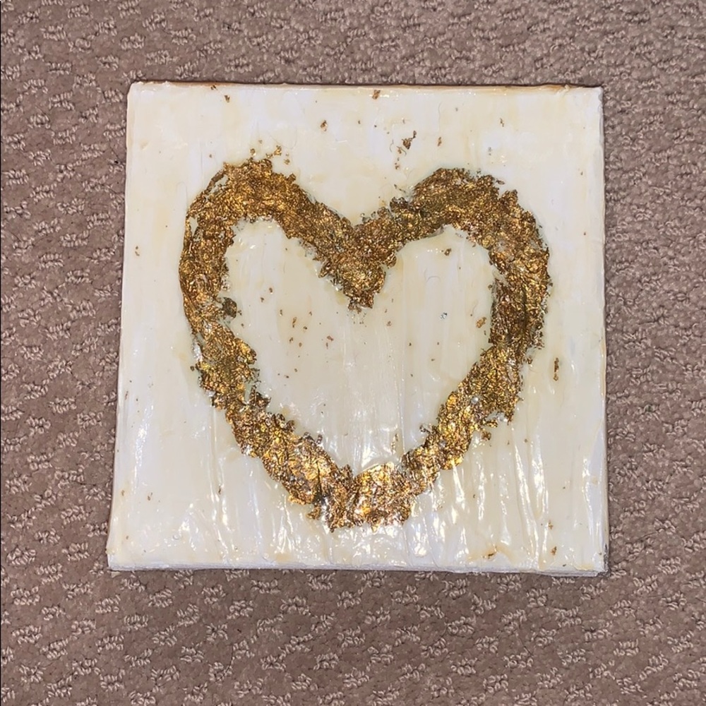 Small hand painted heart canvas